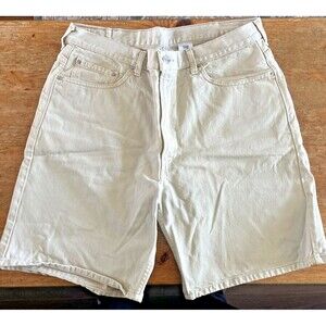 Vintage Levi's 550 Jorts Shorts Mens 38 White Denim Relaxed Fit Jean Shorts